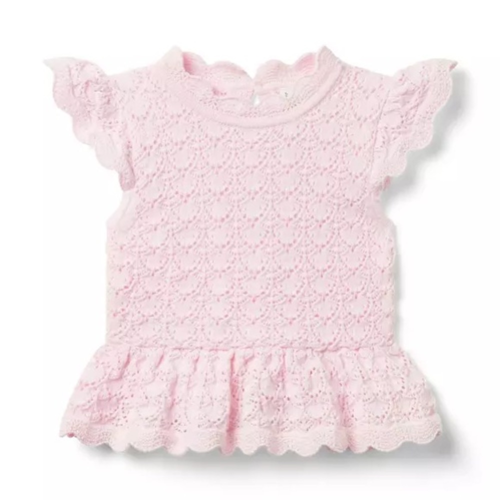 Janie and Jack Crochet Peplum Top